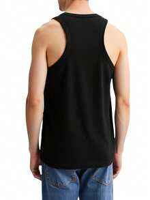 Calvin Klein Woven Tab Men Sleeveless Tank T-shirt - Schwarz - Übersicht 2