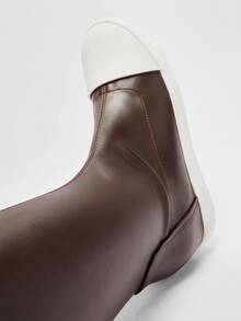 Solezae Women's Stylish Sleek Design Faux Leather Closed Toe Over-The-Knee Boots - Black - View 4