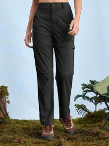 In My Nature Women's Minimalist Breathable Quick-Dry Detachable Leg Hiking Pants Women Hiking Pants Women Cargo Pants Women Zip Off Pants Convertible Hiking Pants Tactical Pants Women Convertible Pants Women - Black - View 6