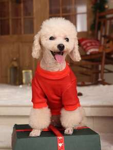 PETSIN Áo nỉ in hình người tuyết dễ thương dành cho thú cưng dịp Giáng sinh - Nhiều màu - Xem 3