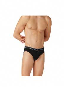 Ralph Lauren 3 Pack Men's Letter Active Waist Briefs - Black and White - View 3