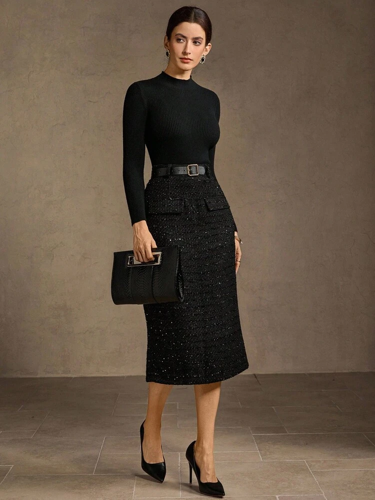 MINIMALIST FASHION ELEGANT STRAIGHT SKIRT