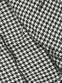 SHEIN MOD Bộ vest và chân váy họa tiết răng sói đen trắng cài hai hàng khuy mùa thu dành cho nữ - Đen và trắng - Xem 8