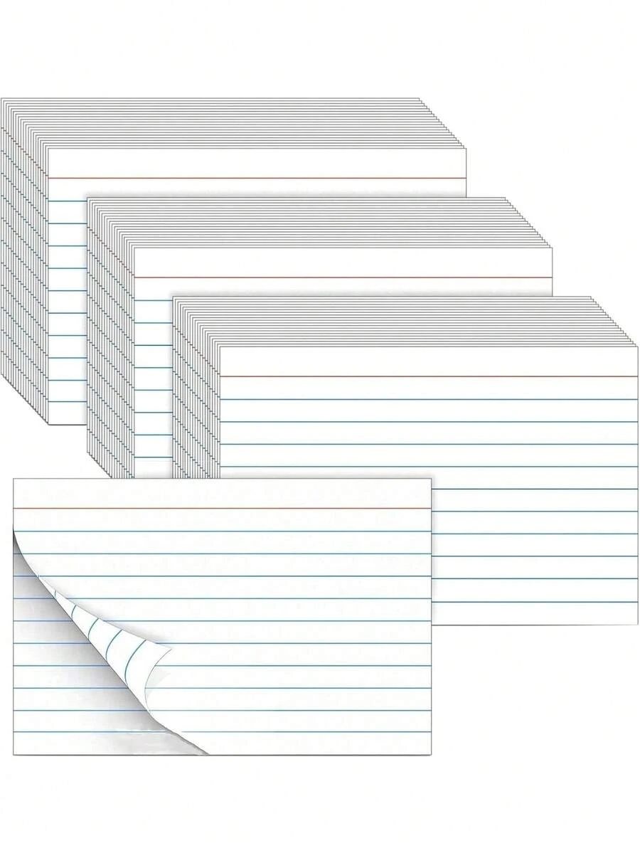 SHEIN 200/300/500 Sheets 3x5 Inch Index Cards, Plain Flashcards, Note ...