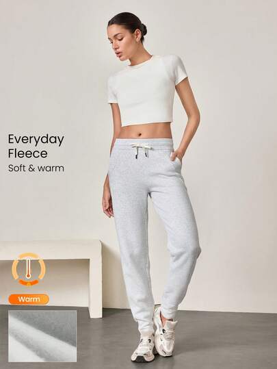 GLOWMODE Cotton-Blend Fleece Regular Fit Adjustable Waist Pocket Joggers Cozy Warm Fall Winter