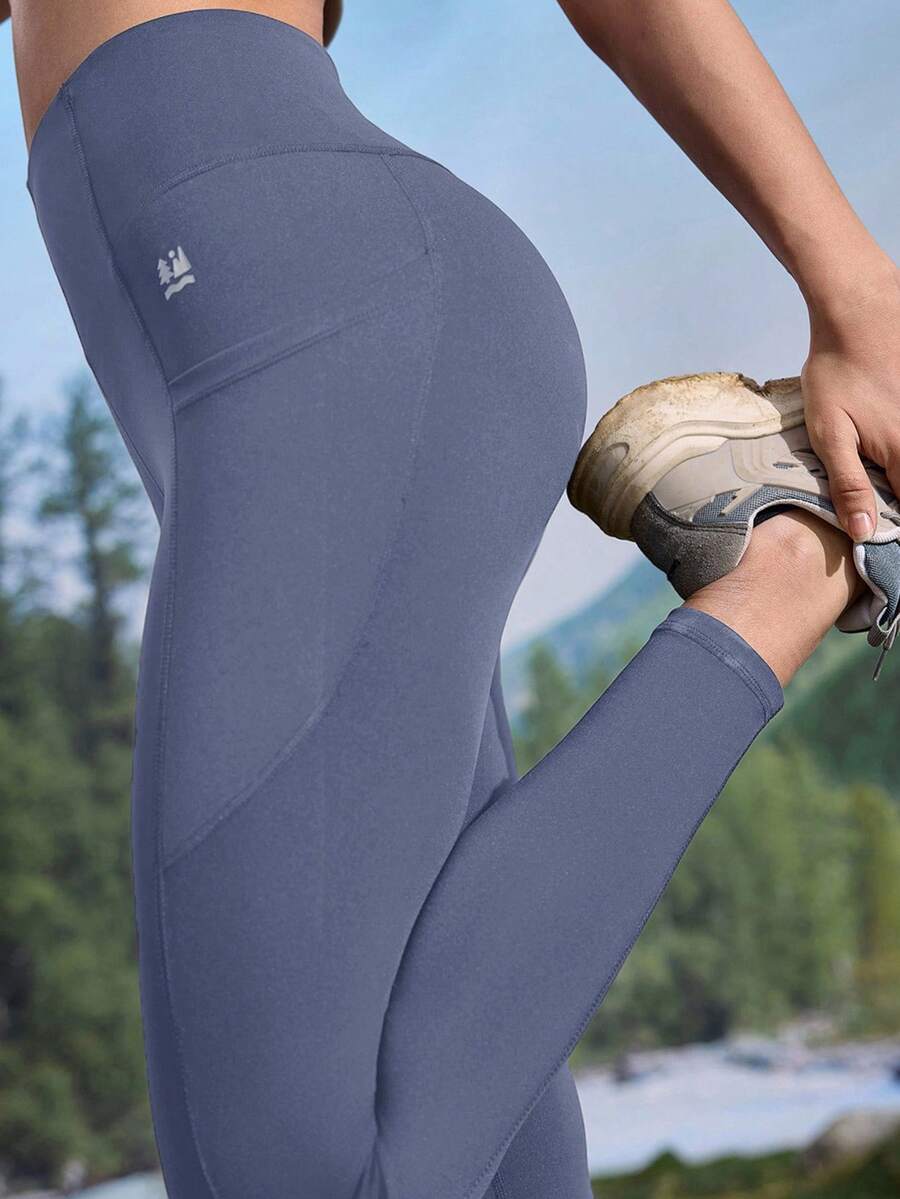 In My Nature 自然徒步、露营、远足、瑜伽、普拉提休闲高弹力透气女式户外紧身裤带口袋，春夏女式健身紧身裤运动服紧身裤 S 码健身紧身裤运动紧身裤女士健身紧身裤瑜伽裤女式 - 霧霾藍 - 查看 1