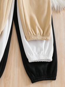 SHEIN 6 件儿童/青少年男童休闲图案印花连帽卫衣和纯色慢跑裤两件套，3 种款式，买 1 送 2，适合通勤、上学、休闲、旅行、运动、春夏秋冬 - 彩色 - 查看 6