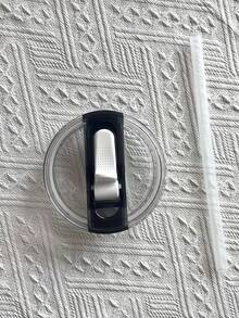 SHEIN 1 件 2 件 40 盎司玻璃杯替换盖 - 防漏翻盖吸管盖，白色、黑色、米色、蓝色、粉色，兼容 40 盎司杯配件 - 彩色 - 查看 14