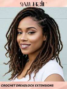 Boho Braids Loc Extensions 真人发 10 股永久性辫子接发 真人发 8 英寸 - 20 英寸 向上 0.6 厘米 向下 0.4 厘米宽 100% 永久性真人发接发 可染色 漂白 卷曲 手工 Loc Extensions 男女通用 棕色 - S4 - 查看 2