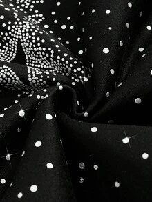 Manfinity Roghcode Men's Y2K Gothic Thermal Lined Hoodie,Black And Silver Star Rhinestone & Foil Print,Autumn,Streetwear,City Break Fall/Winter Glowmode Gift For Him - Black - View 7