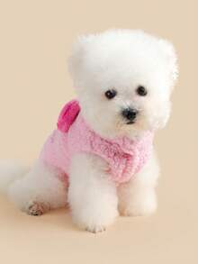 PETSIN 1 pieza Ropa universal para mascotas de gato y perro, abrigo grueso y lindo con orejas tridimensionales de cerdo rosa pequeño para otoño e invierno - Rosa - Ver 4