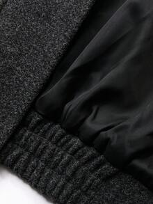 FRIFUL Áo khoác nữ cổ ve áo, viền lông mềm mại, dáng rộng, dày dặn - Xám - Xem 7