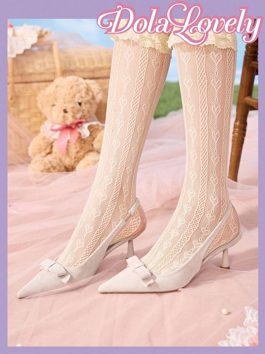 Dola Lovely French Genuine Leather Closed Toe Sandals For Women, 2024 Summer New Niche Design Narrow Heel Backless Pumps - Beige - View 1