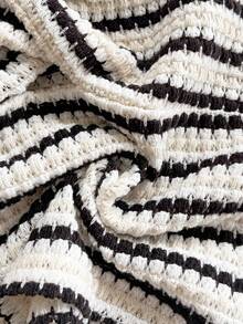 Soleia Women's Beach Fashion Women Striped Twist Bandeau Crop Top, Versatile Summer Wear