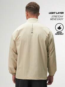 ARC Activewear 全拉链毛衣夹克 高性能上衣 健身房运动长袖运动服 - 米色 - 查看 2