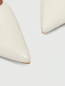 CUCCOO BIZCHIC 女士尖头粗跟穆勒鞋，米色百搭简约百搭通勤工作鞋 - 米色 - 查看 10