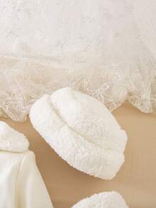 Emery Rose Kids Emery Rose Kids Young Girl Cute White Hooded Jacket, Gloves Set, Versatile For Autumn/Winter Fall