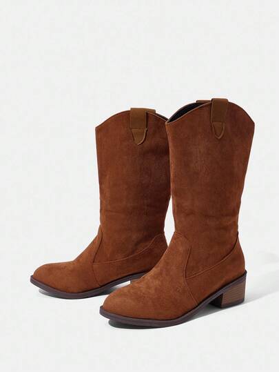 Styleloop 复古厚底搭扣踝靴，适合夏季度假、波西米亚风、音乐节、派对、万圣节牛仔装扮，棕色