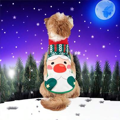 PETSIN Pet Clothing, Santa Claus Head, Dog Coat, Christmas Decorations