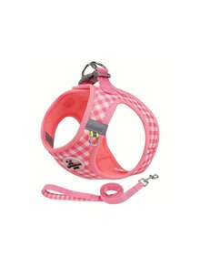 PETSIN 1 件节日格纹猫背带：透气涤纶，带金属扣和反光带，适合散步 - 彩色 - 查看 5