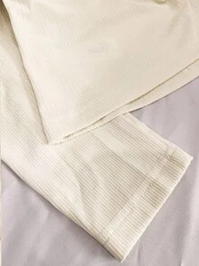 Franclia Plus Size Women's Solid Color Slim Fit Oblique Shoulder Long Sleeve T-Shirt, Ribbed Knit Top