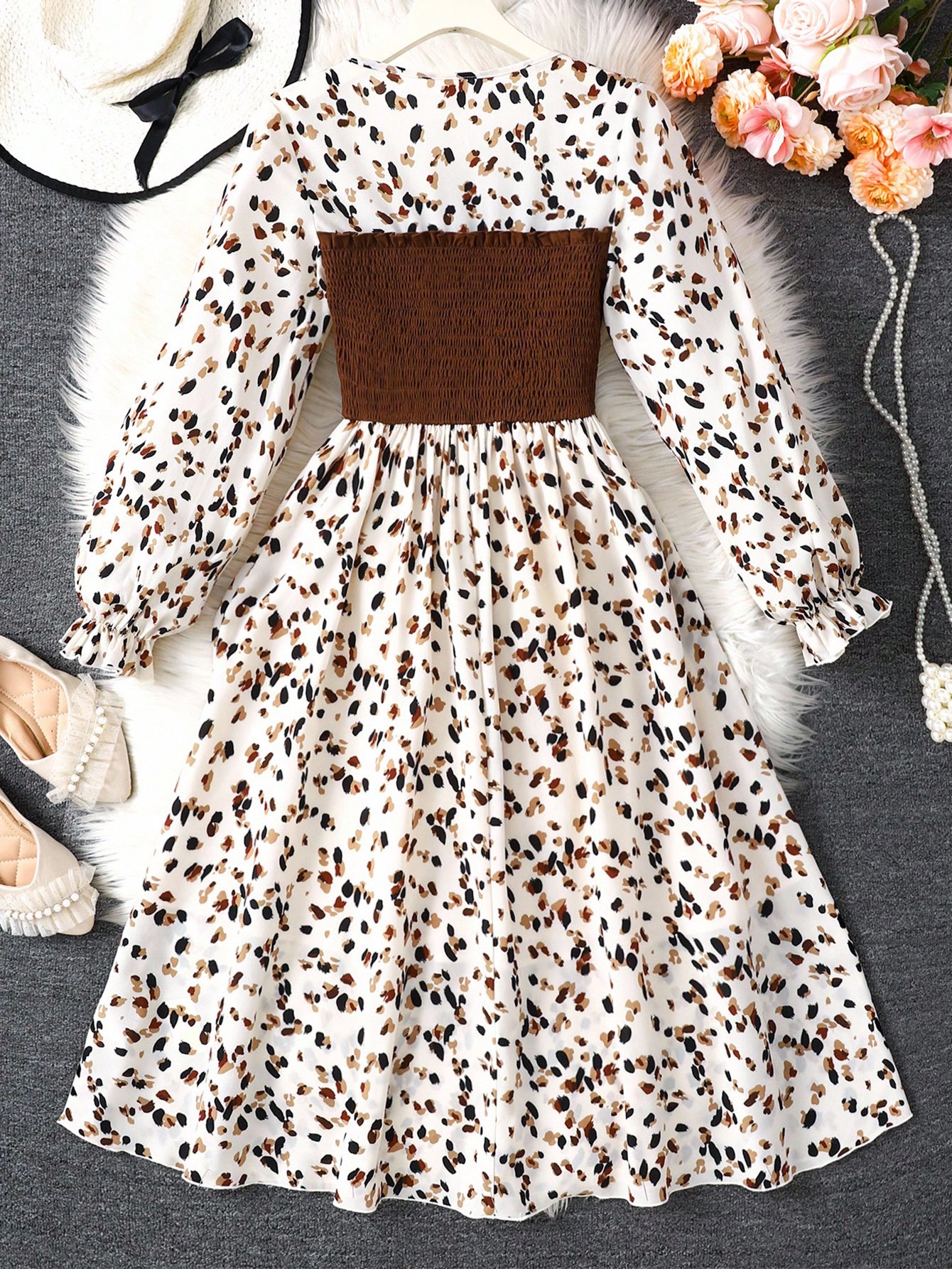 SHEIN فستان كاجوال متوسط الطول للبنات المراهقات، ب...