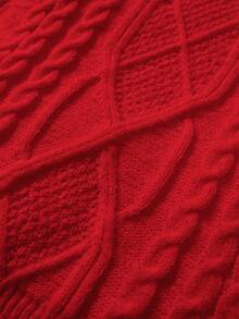 1 件儿童休闲宽松高领毛衣，适合儿童服装、小男孩服装、返校套装，适合生日派对、晚会、婚礼、洗礼、开学典礼、日常穿着、旅行、运动、秋冬季 - 紅色 - 查看 3