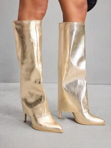 CUCCOO SZL Cuccoo Pointed Toe Thigh High Stiletto Heel Tall Boots, Sexy Riding Boots For Women