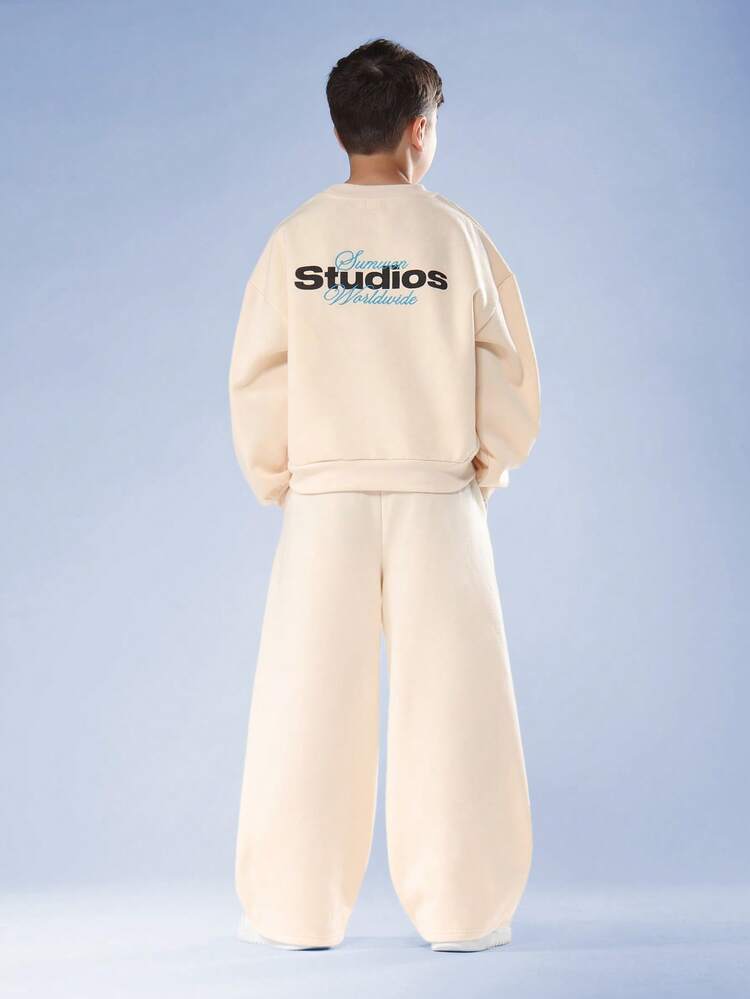 Studios Logo Sweatshirt And Wide Leg Sweatpants Set