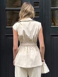 Pariaura Veste slim femme avec col revers et taille, blazer décontracté