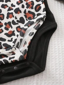 Cozy Pixies 2pcs Baby Girl Heart Pattern Solid Color Soft Knit Long Sleeve Layered Bodysuit Set Fall Winter - Multicolor - View 5