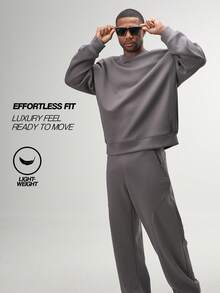ARC Activewear 超大圆领运动上衣 健身房运动夹克套头衫 - 灰色 - 查看 4