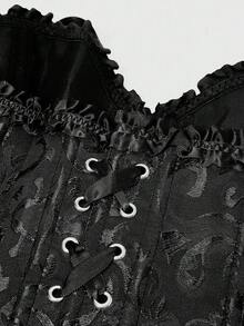 CUCCOO SZL 1 Áo nịt ngực corset cho nữ, đồ lót định hình eo bó sát có dây buộc, thích hợp cho trang phục Halloween - màu đen - Xem 8