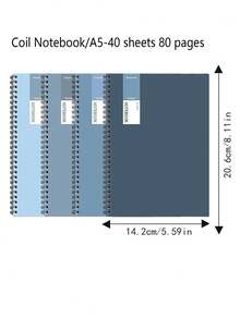 SHEIN 5/8/10 piezas Juego de cuadernos de bobina - Planificador de papel grueso A5 para uso de oficina y estudiantes (diseño de hojas sueltas) - Multicolor - Ver 9