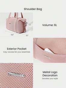 GLOWMODE Grab And Glow 6L 柔软舒适网眼可调节肩带斜挎包单肩方形手提包健身房工作室旅行度假日常休闲装 - 乾枯玫瑰色 - 查看 4