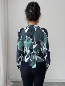 Elenzga Áo cánh dài tay họa tiết hoa thanh lịch dành cho nữ - Nhiều màu - Xem 2