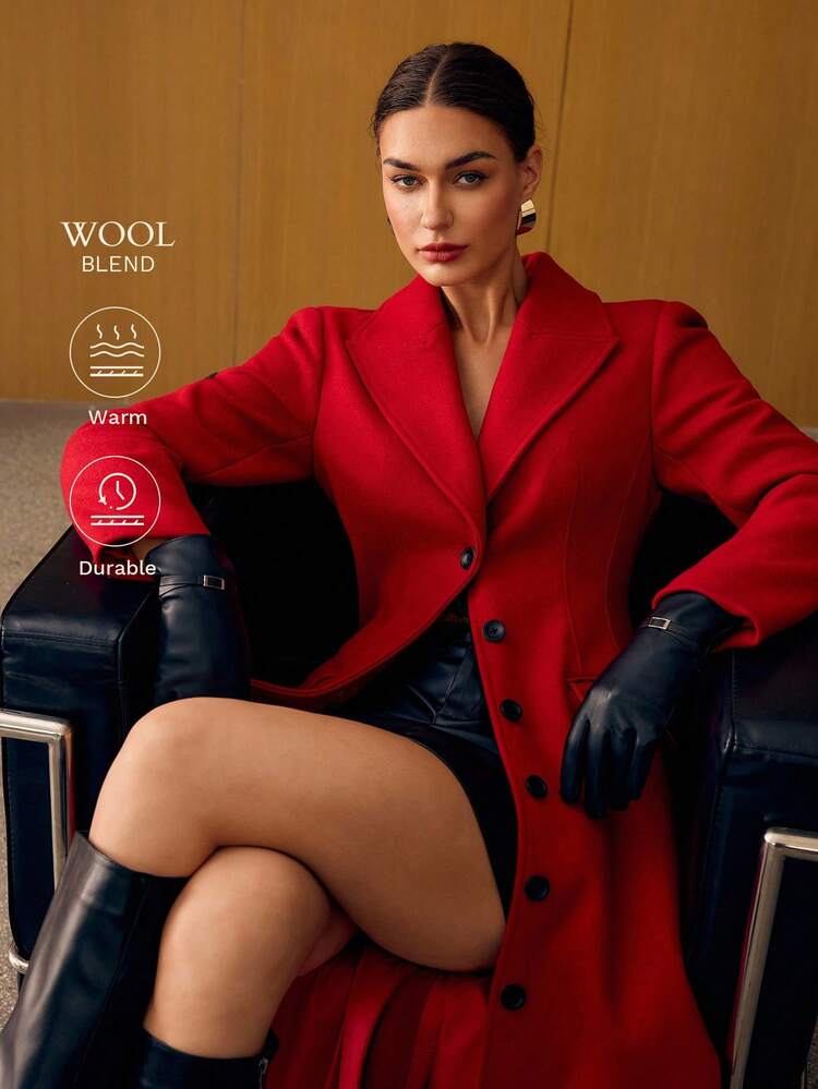 WOOL BUTTON UP OVERCOAT