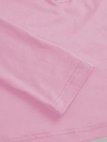 SHEIN EZwear 2件裝女款小馬印花針織長袖T恤，適合秋冬季 - 彩色 - 查看 7