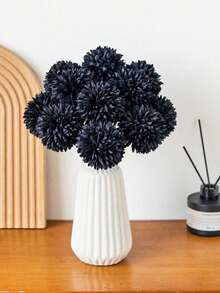 SHEIN 1/2/5/12PCS仿真球菊花绣花球婚庆装饰家居花瓶摆件餐厅客厅卧室床头插花新娘手捧花腕花胸花材料生日派对装饰材料新年情人节礼物 - 彩色 - 查看 9