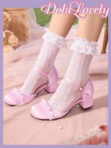 Dola Lovely Bow-Tied Mary Jane Elegant High Heeled Shoes
