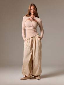 AiiRZ Bohemian Bolero Bandeau Crop Top Feel Look Summer Casual Resort Wear Elegant Wrap Style Evening Modern Chic - Apricot - View 3