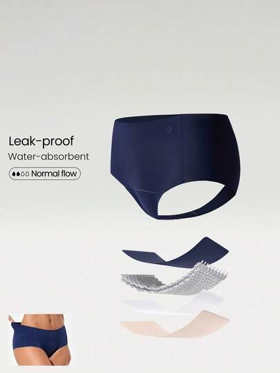 GLOWMODE 1 条装 自信经期网眼速干防漏吸水中腰三角裤内裤月经期产后日常活动休闲工作服