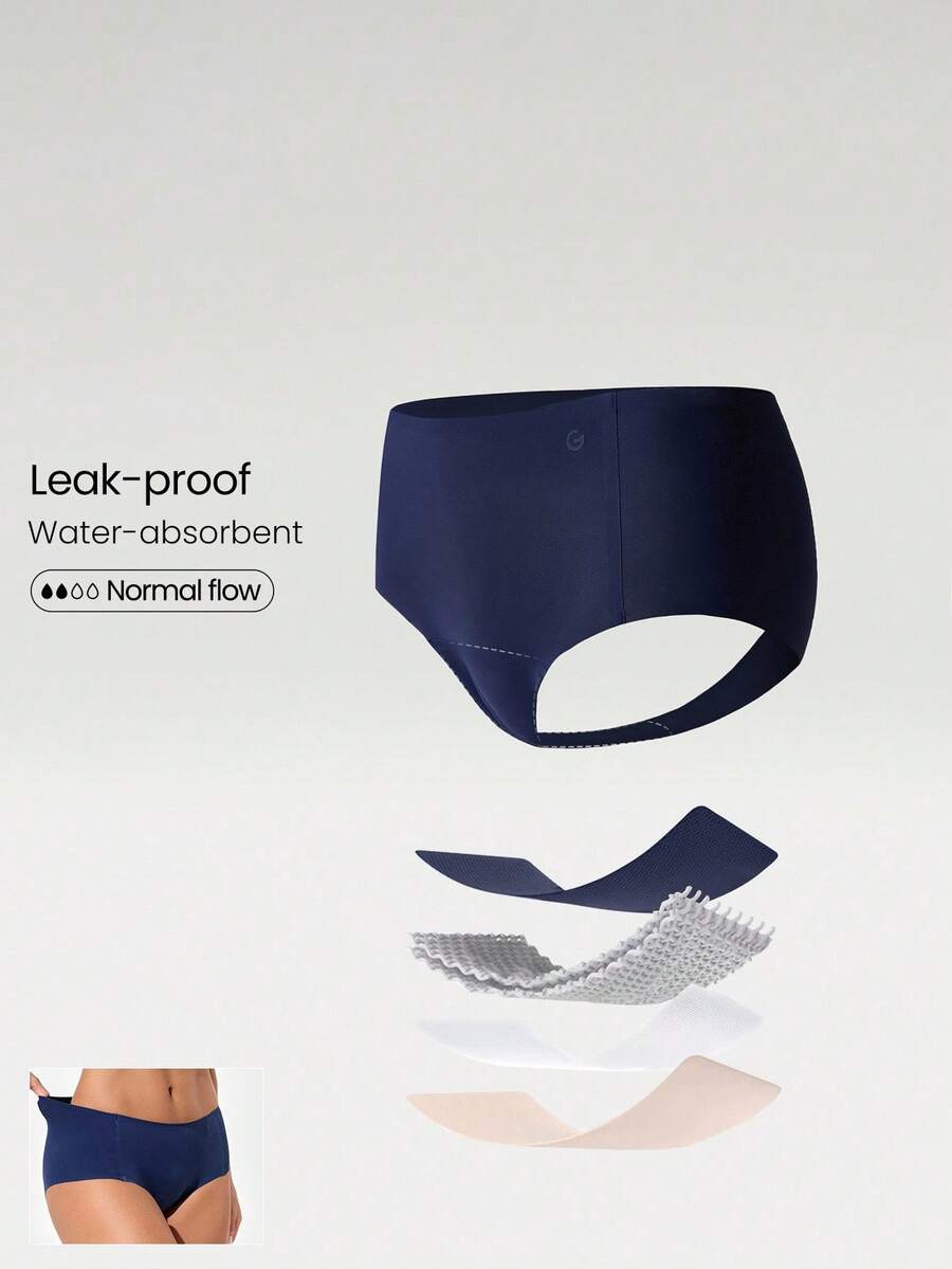 GLOWMODE 1 条装 自信经期网眼速干防漏吸水中腰三角裤内裤月经期产后日常活动休闲工作服
