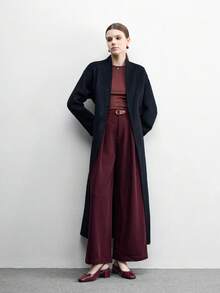 CUCCOO BIZCHIC Women's Fashion Burgundy Backstrap Classic Low Chunky Heel Flats, Versatile For Daily, Commute, Elegant Office Wear For Christmas