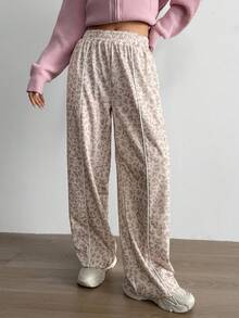 Aidyla 撞色豹纹时尚运动休闲运动裤 - 彩色 - 查看 4