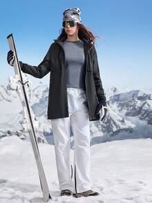 In My Nature 女士户外夹克冬季外套冬季保暖厚保暖夹克，冬季夹克女士休闲户外夹克户外徒步夹克女士休闲夹克，保暖大衣，秋冬夹克，厚夹克保暖，冬季外套女士运动休闲夹克黑色夹克 - 黑色 - 查看 4