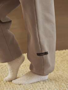 GLOWMODE Pantaloni jogger basic con vita regolabile con coulisse, tasche laterali, in pile pesante, vestibilità oversize, termici e caldi per l'inverno, per uso quotidiano e casual