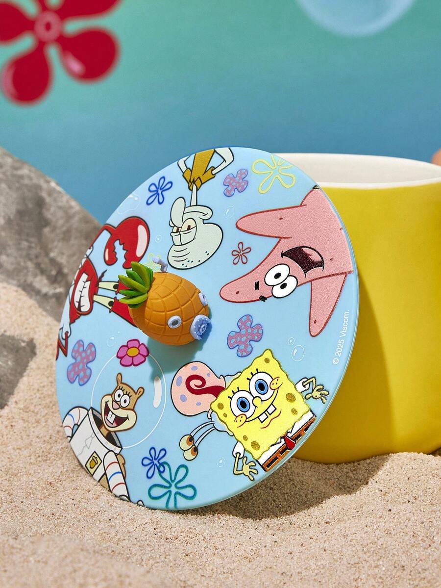 SpongeBob SquarePants | SHEIN 4个创意硅胶热杯套，防尘，适合各种杯形 - 彩色 - 查看 1