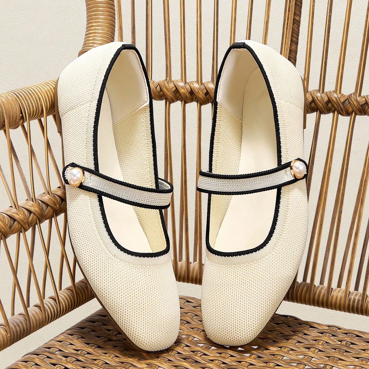 Zapatos planos de estilo Mary Jane versátiles y sencillos para uso casual y Navidad