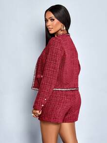 SOLERSUN Fall Women Clothes Fall Two Pieces Women's Suit Winter Women Clothes Homecoming Thanksgiving Women Outfit Back To School Clothes - Red - View 2